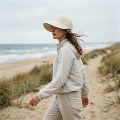 ⏳LAST DAY SALE🎁✨Women’s UPF 50+ Elegant Foldable Sun Hat – Wide-Brim Cotton Bucket Hat with Neck Flap & Adjustable Strap 🌞